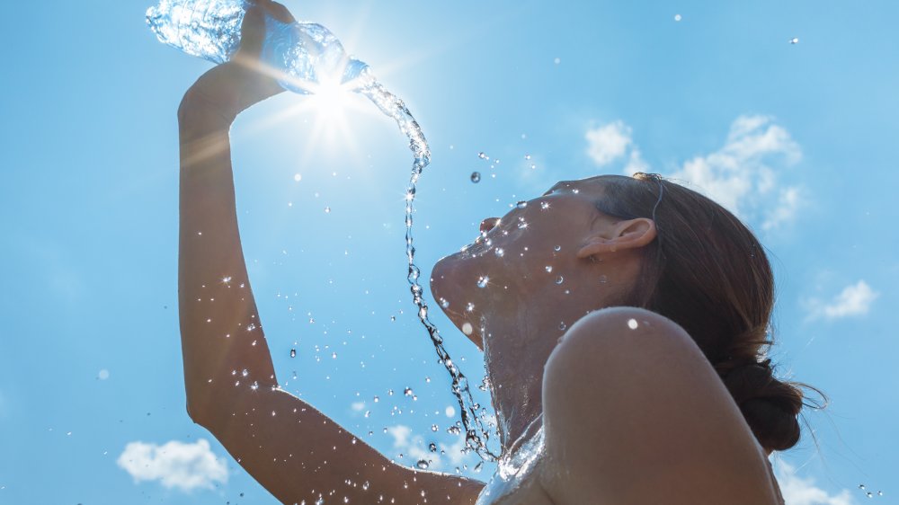 woman cooling off