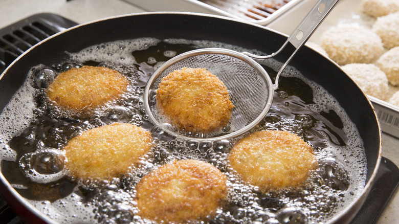 Deep frying in oil