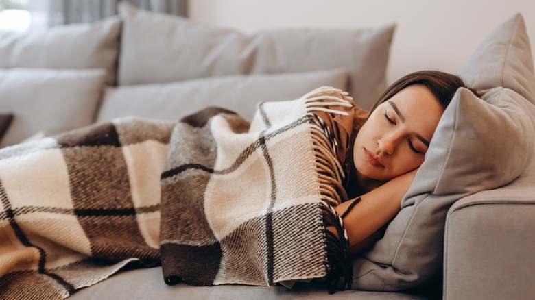 Woman napping