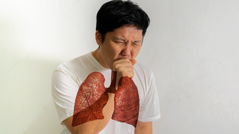 Man coughing