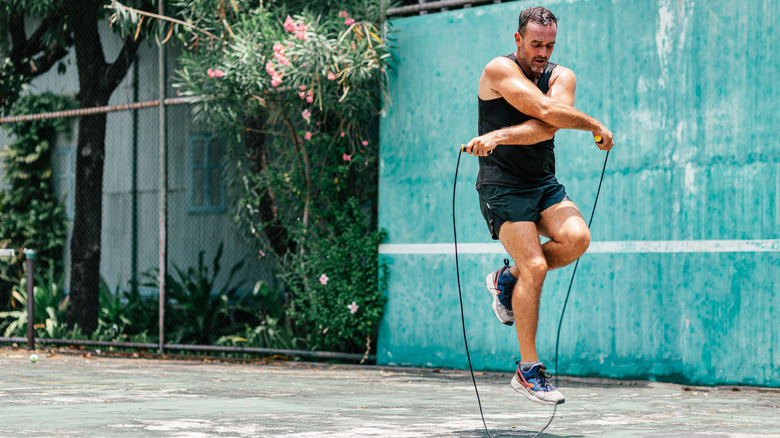 Man jumping rope