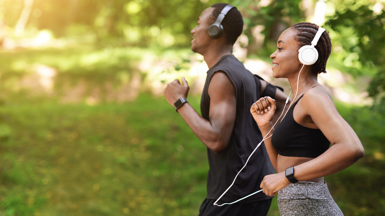 Couple running together