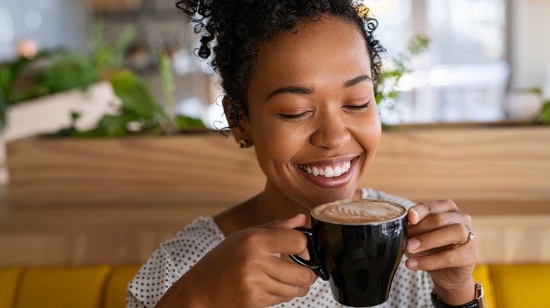 woman enjoying coffee