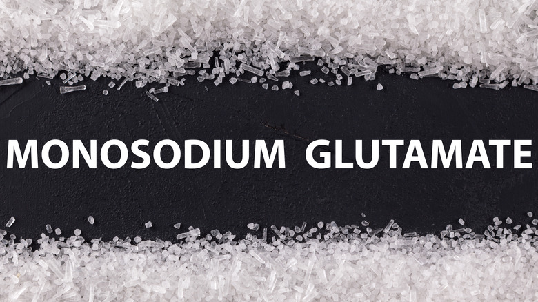 "monosodium glutamate" surrounded by white substance