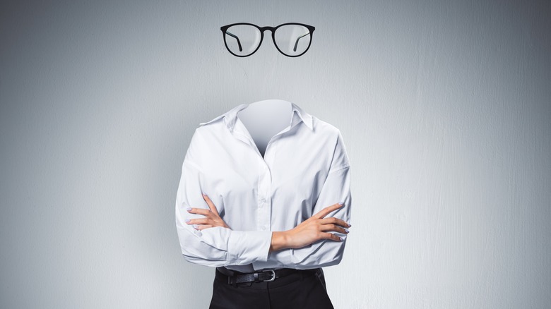 Invisible person in business clothing