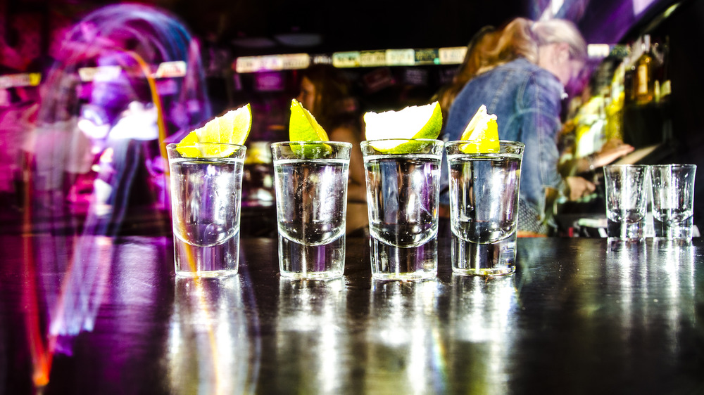 shots of tequila with lime