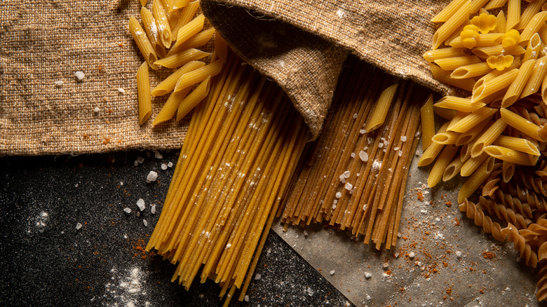 Selection of dry pastas