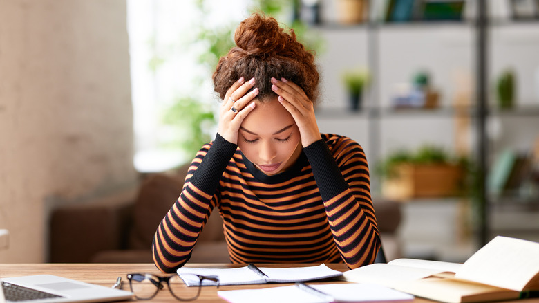 woman stressed out by work