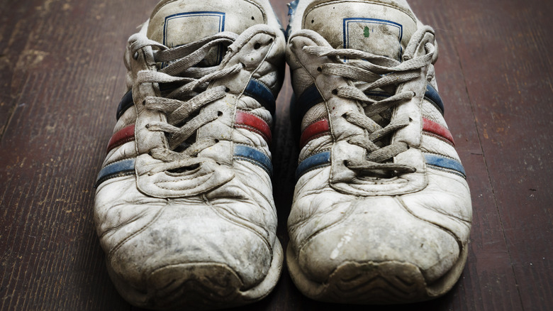 Pair of dirty old shoes