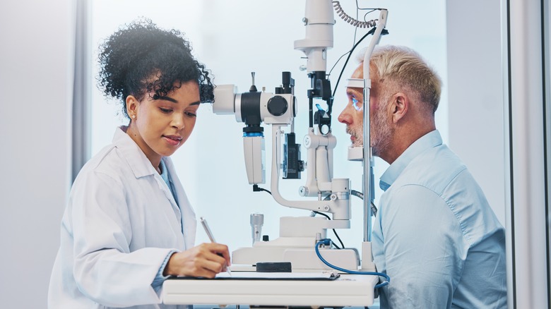 older man getting an eye exam