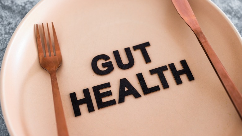 Words 'Gut Health' on plate