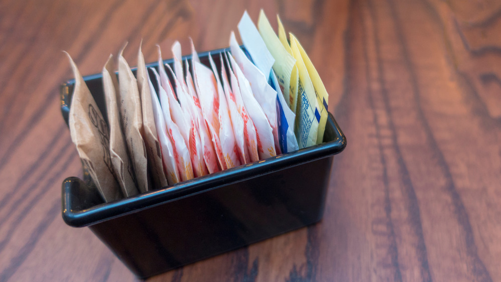 artificial sweeteners on table
