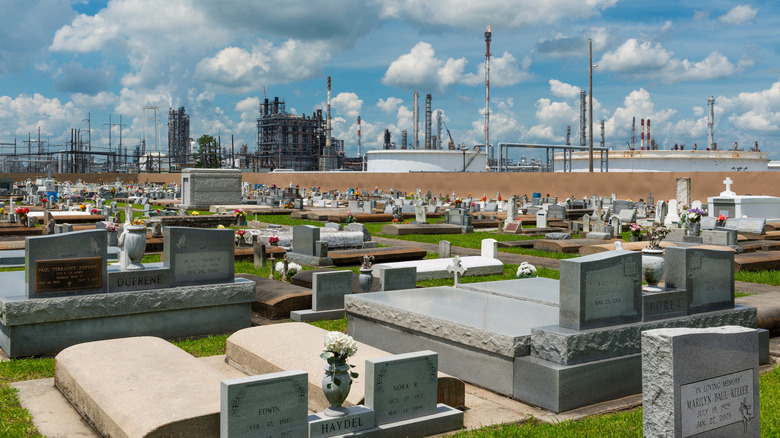 A distant shot of "Cancer Alley" in Louisiana