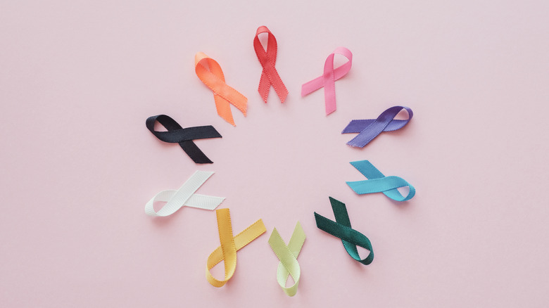 colorful cancer ribbons