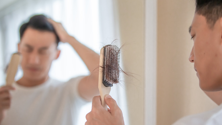 asian man with hair loss